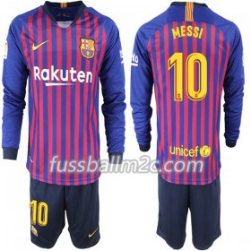 Fußballtrikots FC Barcelona Messi 10 Kinder Heim Trikotsatz 2018-2019 Langarm